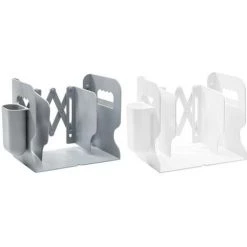 FUIENKO Porte-livre Réglable 2 En 1, Serre-livre Avec Porte-stylo, Pour Le Bureau Des étudiants, Organiseur De Fichiers Pour Magazines,Gris Foncé -Petit rangement Soldes Magasin 68244930 2