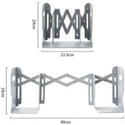 FUIENKO Porte-livre Réglable 2 En 1, Serre-livre Avec Porte-stylo, Pour Le Bureau Des étudiants, Organiseur De Fichiers Pour Magazines,Gris Foncé -Petit rangement Soldes Magasin 68244930 4