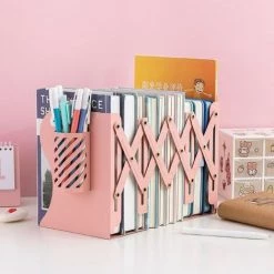 FUIENKO Serre-livres Réglables Pour Livres Lourds, Serre-livres Décoratifs En Métal Antidérapant, Porte-livre Pour Le Bureau Et La Maison,WHITE -Petit rangement Soldes Magasin 68244941 3