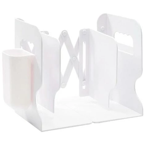 FUIENKO Serre-livres Rétractables Réglables, étagère Extensible Avec Porte-stylo 2 Compartiments, Organisateur De Bureau, Accessoires De Bureau,white,CN 3 FUIENKO Serre-livres Rétractables Réglables, étagère Extensible Avec Porte-stylo 2 Compartiments, Organisateur De Bureau, Accessoires De Bureau,white,CN