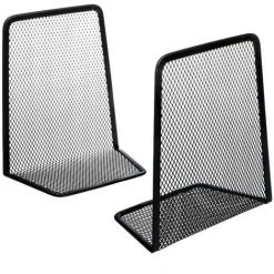 FUIENKO Serre-livres En Maille Métallique, Support De Livre Antidérapant, Support D'étagère De Bureau, Bouchon De Livre Pour Livres/films/cd/jeux Vidéo, 1 Paire -Petit rangement Soldes Magasin 68245024 2