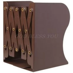 FUIENKO Serre-livres En Métal Réglables à Extension, Classeur De Bureau Robuste, Support Rétractable, étagère,Chocolat