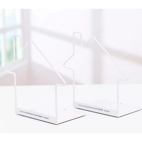 Fuienko 2 – Serre-livres En Métal, Kawaii Lapin Chat, Organisateur De Bureau, étagère De Bureau, Papeterie Scolaire,house White 3 Fuienko 2 – Serre-livres En Métal, Kawaii Lapin Chat, Organisateur De Bureau, étagère De Bureau, Papeterie Scolaire,house White