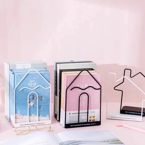 Fuienko 2 – Serre-livres En Métal, Kawaii Lapin Chat, Organisateur De Bureau, étagère De Bureau, Papeterie Scolaire,house White 6 Fuienko 2 – Serre-livres En Métal, Kawaii Lapin Chat, Organisateur De Bureau, étagère De Bureau, Papeterie Scolaire,house White – Image 4