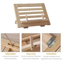 FUIENKO Chevalet De Table En Bois Extra-Large, Support Pour Livres De Cuisine
