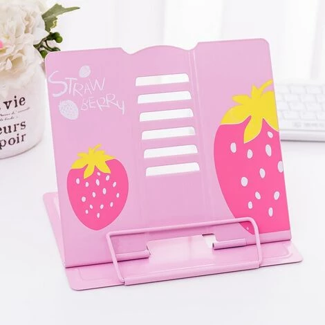 FUIENKO Étagère De Lecture Portable Multifonctionnelle, Support De Livre En Métal à Angle Réglable, Support De Lecture De Documents Pliable Pour L'étude,watermelon 5 FUIENKO Étagère De Lecture Portable Multifonctionnelle, Support De Livre En Métal à Angle Réglable, Support De Lecture De Documents Pliable Pour L'étude,watermelon – Image 3