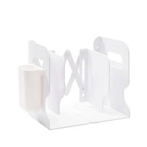 FUIENKO Support De Livre De Haute Qualité, écologique, Réglable, Utilisation Polyvalente, Décor De Bureau, Serre-livres En Plastique, White 3 FUIENKO Support De Livre De Haute Qualité, écologique, Réglable, Utilisation Polyvalente, Décor De Bureau, Serre-livres En Plastique, White