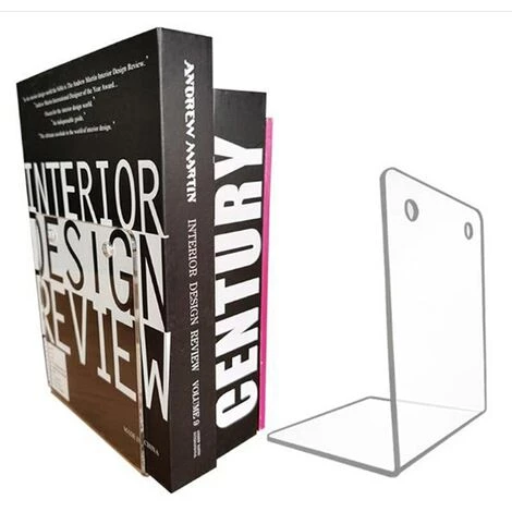 FUIENKO Support Acrylique Transparent Pour Serre-livres, 1 Pièce, étagère Décorative De Bureau, Porte-livre, Papeterie Scolaire Et De Bureau 4 FUIENKO Support Acrylique Transparent Pour Serre-livres, 1 Pièce, étagère Décorative De Bureau, Porte-livre, Papeterie Scolaire Et De Bureau – Image 2