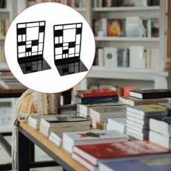 FUIENKO Serre-livres En Métal De Qualité Supérieure, 2 Pièces/paquet, Support De Livre Ajouré, Créatif, Antidérapant, Cadeau 8 FUIENKO Serre-livres En Métal De Qualité Supérieure, 2 Pièces/paquet, Support De Livre Ajouré, Créatif, Antidérapant, Cadeau -Petit rangement Soldes Magasin 68245152 2