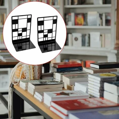 FUIENKO Serre-livres En Métal De Qualité Supérieure, 2 Pièces/paquet, Support De Livre Ajouré, Créatif, Antidérapant, Cadeau 4 FUIENKO Serre-livres En Métal De Qualité Supérieure, 2 Pièces/paquet, Support De Livre Ajouré, Créatif, Antidérapant, Cadeau – Image 2