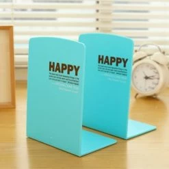 FUIENKO Deli – étagère De Bureau En Plastique, 2 Pièces/lot, Papeterie De Couleur, Dessin Animé, Serre-livres, Organisateur De Livres, Rose, Fournitures Bon Marché,Sky Blue