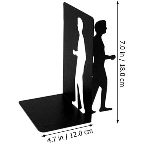 FUIENKO Serre-livres En Fer Créatif, 1 Ensemble, Rangement De Livres, Bouchon De Livre Pour étagères,Black 4 FUIENKO Serre-livres En Fer Créatif, 1 Ensemble, Rangement De Livres, Bouchon De Livre Pour étagères,Black – Image 2