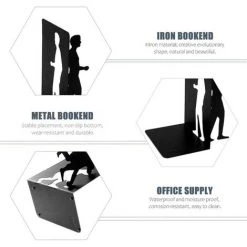 FUIENKO Serre-livres En Fer Créatif, 1 Ensemble, Rangement De Livres, Bouchon De Livre Pour étagères,Black 9 FUIENKO Serre-livres En Fer Créatif, 1 Ensemble, Rangement De Livres, Bouchon De Livre Pour étagères,Black -Petit rangement Soldes Magasin 68245212 3