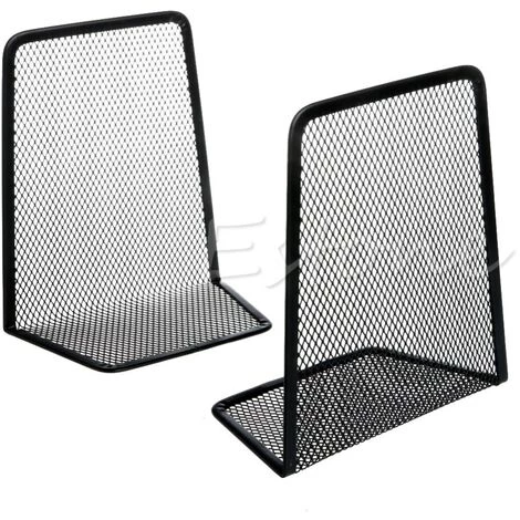 FUIENKO Organisateur De Bureau En Maille Métallique, 1 Paire, Porte-livre De Bureau à Domicile, Serre-livres, Noir 3 FUIENKO Organisateur De Bureau En Maille Métallique, 1 Paire, Porte-livre De Bureau à Domicile, Serre-livres, Noir
