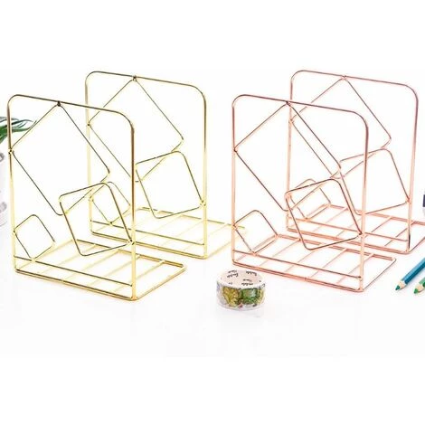 FUIENKO Serre-livres Carrés En Métal Pour Bureau, 2 Pièces, Extrémités De Livre, Support, étagère, Bibliothèque,Gold 6 FUIENKO Serre-livres Carrés En Métal Pour Bureau, 2 Pièces, Extrémités De Livre, Support, étagère, Bibliothèque,Gold – Image 4