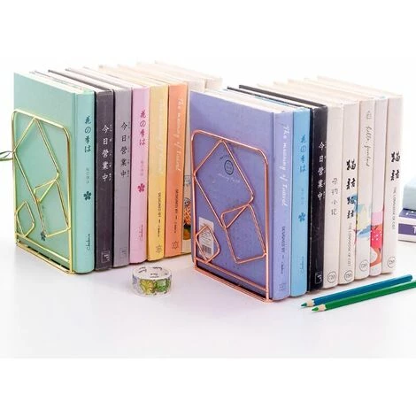 FUIENKO Serre-livres Carrés En Métal Pour Bureau, 2 Pièces, Extrémités De Livre, Support, étagère, Bibliothèque,Gold 7 FUIENKO Serre-livres Carrés En Métal Pour Bureau, 2 Pièces, Extrémités De Livre, Support, étagère, Bibliothèque,Gold – Image 5