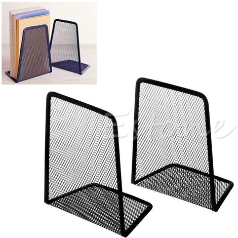 FUIENKO Organisateur De Bureau En Maille Métallique, 1 Paire, Accessoires De Bureau, Porte-livre, Serre-livres Noir 4 FUIENKO Organisateur De Bureau En Maille Métallique, 1 Paire, Accessoires De Bureau, Porte-livre, Serre-livres Noir – Image 2