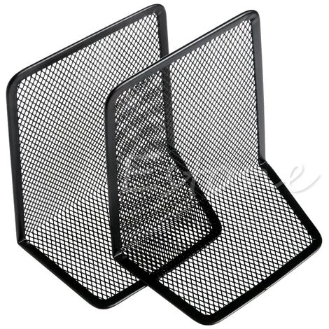 FUIENKO Organisateur De Bureau En Maille Métallique, 1 Paire, Accessoires De Bureau, Porte-livre, Serre-livres Noir 6 FUIENKO Organisateur De Bureau En Maille Métallique, 1 Paire, Accessoires De Bureau, Porte-livre, Serre-livres Noir – Image 4