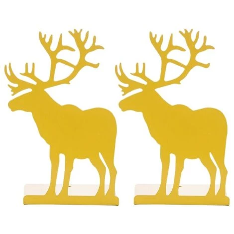 FUIENKO Serre-livres Décoratifs En Métal Antidérapant, Ensemble De Deux Pièces à Motif D'élan Pour Livres Lourds, Pour Le Bureau Et La Maison, M17F,White 4 FUIENKO Serre-livres Décoratifs En Métal Antidérapant, Ensemble De Deux Pièces à Motif D'élan Pour Livres Lourds, Pour Le Bureau Et La Maison, M17F,White – Image 2