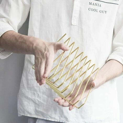 FUIENKO Organisateur De Livre En Fer Forgé à 7 Grilles, étagère De Rangement Pratique Pour Les Fichiers, Style Nordique, Bureau,gold,CHINA 6 FUIENKO Organisateur De Livre En Fer Forgé à 7 Grilles, étagère De Rangement Pratique Pour Les Fichiers, Style Nordique, Bureau,gold,CHINA – Image 4