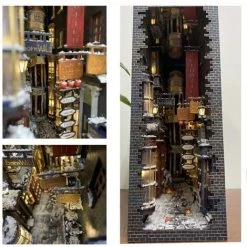 FUIENKO Serre-livres En Bois à Monter Soi-même, Allée Diagonale Avec LED, Modèle Fait à La Main, Bloc De Construction, Meubles Miniatures, Jouets De Décoration Pour La Maison, Cadeau,Shanghai Old Times 8 FUIENKO Serre-livres En Bois à Monter Soi-même, Allée Diagonale Avec LED, Modèle Fait à La Main, Bloc De Construction, Meubles Miniatures, Jouets De Décoration Pour La Maison, Cadeau,Shanghai Old Times -Petit rangement Soldes Magasin 68245600 2