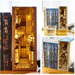 FUIENKO Serre-livres En Bois à Monter Soi-même, Allée Diagonale Avec LED, Modèle Fait à La Main, Bloc De Construction, Meubles Miniatures, Jouets De Décoration Pour La Maison, Cadeau,Shanghai Old Times 11 FUIENKO Serre-livres En Bois à Monter Soi-même, Allée Diagonale Avec LED, Modèle Fait à La Main, Bloc De Construction, Meubles Miniatures, Jouets De Décoration Pour La Maison, Cadeau,Shanghai Old Times -Petit rangement Soldes Magasin 68245600 5
