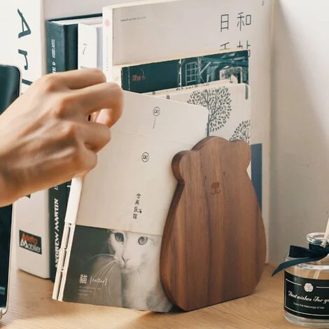 FUIENKO Nouveau Support De Livre En Bois Naturel, Organisateur De Bureau, Bureau, Maison, Serre-livres, Fin De Livre, étagère, 2022,B,Belgique 6 FUIENKO Nouveau Support De Livre En Bois Naturel, Organisateur De Bureau, Bureau, Maison, Serre-livres, Fin De Livre, étagère, 2022,B,Belgique – Image 4