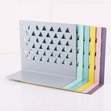 FUIENKO Serre-livres En Métal Creux L29k, Support Pour Livres, étagère, Fournitures De Bureau à Domicile,Grey 4 FUIENKO Serre-livres En Métal Creux L29k, Support Pour Livres, étagère, Fournitures De Bureau à Domicile,Grey – Image 2