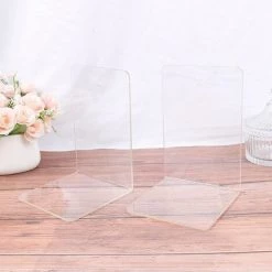 FUIENKO Serre-livres En Acrylique Transparent, 1 Pièce, Organisateur De Bureau En Forme De L, Porte-livre De Bureau, Accessoires De Papeterie Scolaire Et De Bureau,B -Petit rangement Soldes Magasin 68245859 5