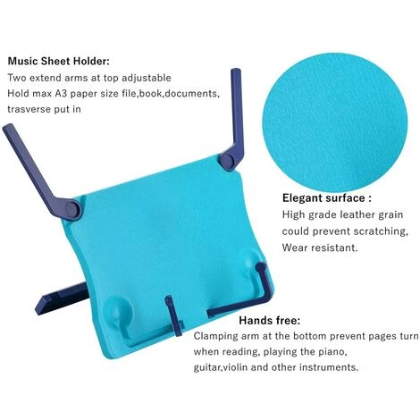 FUIENKO Support De Musique De Table, Support De Lecture De Livres, Portable Et Pliable Pour La Lecture, Feuille De Musique, Livre De Cuisine, Document,White 7 FUIENKO Support De Musique De Table, Support De Lecture De Livres, Portable Et Pliable Pour La Lecture, Feuille De Musique, Livre De Cuisine, Document,White – Image 5