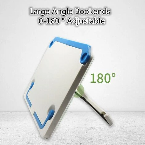 FUIENKO Serre-livre Réglable De 0 à 180 Degrés, Support De Lecture, Livre De Recettes, étagère Pliante, Organisateur Pour Partition De Musique, Tablette De Recettes,Blue 4 FUIENKO Serre-livre Réglable De 0 à 180 Degrés, Support De Lecture, Livre De Recettes, étagère Pliante, Organisateur Pour Partition De Musique, Tablette De Recettes,Blue – Image 2