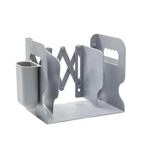 FUIENKO Étagère De Rangement Rétractable Et Réglable Pour Livres D'étudiants, Avec Organisateur De Bureau, Accessoire De Bureau Bleu,Grey 4 FUIENKO Étagère De Rangement Rétractable Et Réglable Pour Livres D'étudiants, Avec Organisateur De Bureau, Accessoire De Bureau Bleu,Grey – Image 2