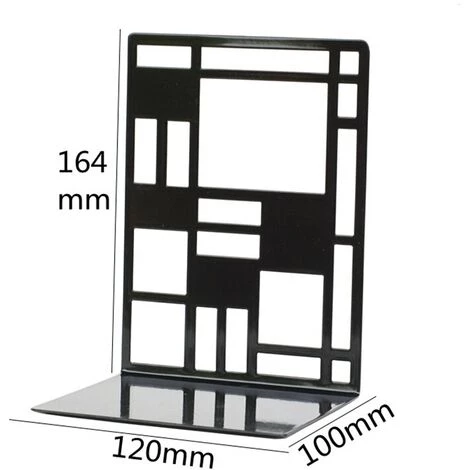 FUIENKO 1 Paire De Serre-livres En Métal De Style Simple, Décoration Ajourée, Support De Livre De Bureau, Bouchon De Livre Antidérapant Noir Pour Bureau, Maison, école 7 FUIENKO 1 Paire De Serre-livres En Métal De Style Simple, Décoration Ajourée, Support De Livre De Bureau, Bouchon De Livre Antidérapant Noir Pour Bureau, Maison, école – Image 5