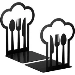 FUIENKO Livre De Cuisine En Métal Noir, 1 Paire, Serre-livres En Forme De Nuage, Fin De Livre Lourd, Support D'étagère Décoratif Pour La Maison,1 Pair -Petit rangement Soldes Magasin 68247703 5