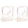 FUIENKO Serre-livres En Forme De Cercle Rond, 2 Pièces, Porte-livres, Support, étagère, Organisateur, Fournitures Scolaires Et De Bureau,Rose Gold -Petit rangement Soldes Magasin 68248412 1