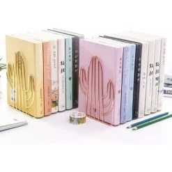 FUIENKO Support De Livre Créatif En Métal De Forme Cactus, Organisateur De Bureau, étagère Pour Rangement De Documents, 2 Pièces/paire,Gold,Italie -Petit rangement Soldes Magasin 68248916 5