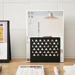 FUIENKO Support De Livre En Métal, Série Simple Blanc Et Noir 2 Pièces/paire, Organisateur De Livre, étagère Pour Papeterie Scolaire,white,CHINA -Petit rangement Soldes Magasin 68249005 2