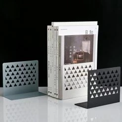 FUIENKO Support De Livre En Métal, Série Simple Blanc Et Noir 2 Pièces/paire, Organisateur De Livre, étagère Pour Papeterie Scolaire,white,CHINA -Petit rangement Soldes Magasin 68249005 4