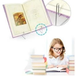FUIENKO Support De Lecture Pliable à Angle Réglable, Base De Documents En Acier Inoxydable, Rangement Portable, Support De Livre Multifonction,Rose -Petit rangement Soldes Magasin 68249037 5