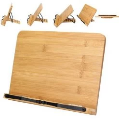 FUIENKO Plateau Support De Livre Réglable, Panneau En Bois Pour Poser Les Livres à La Cuisine Avec Trombone Et Marque-page, Stand De Livre Léger Et Transportable,wooden,Australie