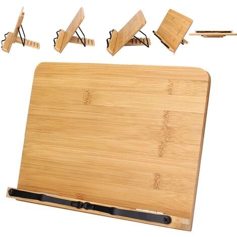FUIENKO Plateau Support De Livre Réglable, Panneau En Bois Pour Poser Les Livres à La Cuisine Avec Trombone Et Marque-page, Stand De Livre Léger Et Transportable,wooden,Australie 4 FUIENKO Plateau Support De Livre Réglable, Panneau En Bois Pour Poser Les Livres à La Cuisine Avec Trombone Et Marque-page, Stand De Livre Léger Et Transportable,wooden,Australie – Image 2