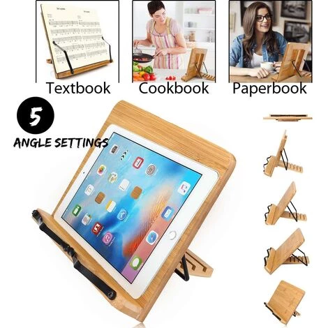 FUIENKO Plateau Support De Livre Réglable, Panneau En Bois Pour Poser Les Livres à La Cuisine Avec Trombone Et Marque-page, Stand De Livre Léger Et Transportable,wooden,Australie 5 FUIENKO Plateau Support De Livre Réglable, Panneau En Bois Pour Poser Les Livres à La Cuisine Avec Trombone Et Marque-page, Stand De Livre Léger Et Transportable,wooden,Australie – Image 3