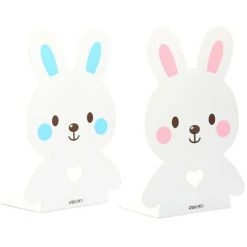 FUIENKO Deli – Support De Livre En Métal Avec Dessin Animé Lapin, 2 Pièces/ensemble, Créatif, Animal, Lapin, Livre, Serre-livres, Déflecteur, Fournitures Scolaires Et De Bureau, Cadeau Pour étudiant,blue -Petit rangement Soldes Magasin 68249423 5