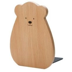 FUIENKO Serre-livres En Bois Robuste Avec Base En Métal, Support D'affichage De Livre De Magazine, Serre-livres De Bureau Pour étudiants Et Enseignants,Beech