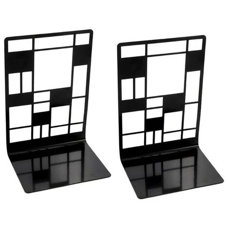 FUIENKO Serre-livres En Métal De Qualité Supérieure, 2 Pièces/paquet, Support De Livre Ajouré, Créatif, Antidérapant, Cadeau,Black 3 FUIENKO Serre-livres En Métal De Qualité Supérieure, 2 Pièces/paquet, Support De Livre Ajouré, Créatif, Antidérapant, Cadeau,Black