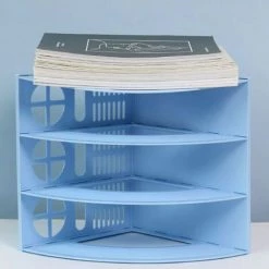 FUIENKO Porte-fichiers Vertical à 3 Ou 4 Grilles, Porte-documents De Bureau, Support Vertical, Bouchon De Livre, Accès Par Traction, Papeterie De Bureau,Green B -Petit rangement Soldes Magasin 68249578 4