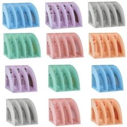 FUIENKO Porte-fichiers Vertical à 3 Ou 4 Grilles, Porte-documents De Bureau, Support Vertical, Bouchon De Livre, Accès Par Traction, Papeterie De Bureau,Green B -Petit rangement Soldes Magasin 68249578 5