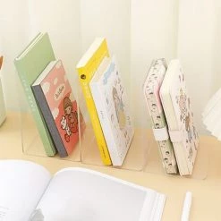 FUIENKO Serre-livres En Acrylique Transparent En Forme De L, Organisateur De Bureau Simple En PVC Transparent, Porte-bouchon De Livre De Bureau, Papeterie Scolaire,2pcs Sticker -Petit rangement Soldes Magasin 68249606 2