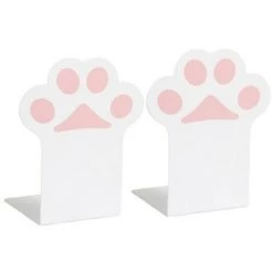 FUIENKO 2 Kits De Support De Livre De Patte, Serre-livres Métalliques Permettant De Gagner De L'espace Pour Le Bureau D5QC,White