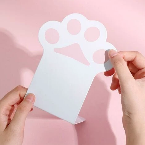 FUIENKO 2 Kits De Support De Livre De Patte, Serre-livres Métalliques Permettant De Gagner De L'espace Pour Le Bureau D5QC,White 5 FUIENKO 2 Kits De Support De Livre De Patte, Serre-livres Métalliques Permettant De Gagner De L'espace Pour Le Bureau D5QC,White – Image 3